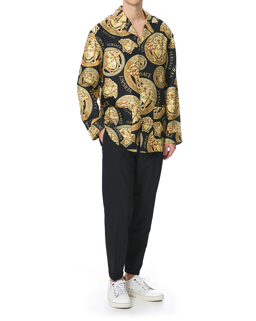 Herren | Hemden | Versace | Medusa Silk Shirt Black/Gold
