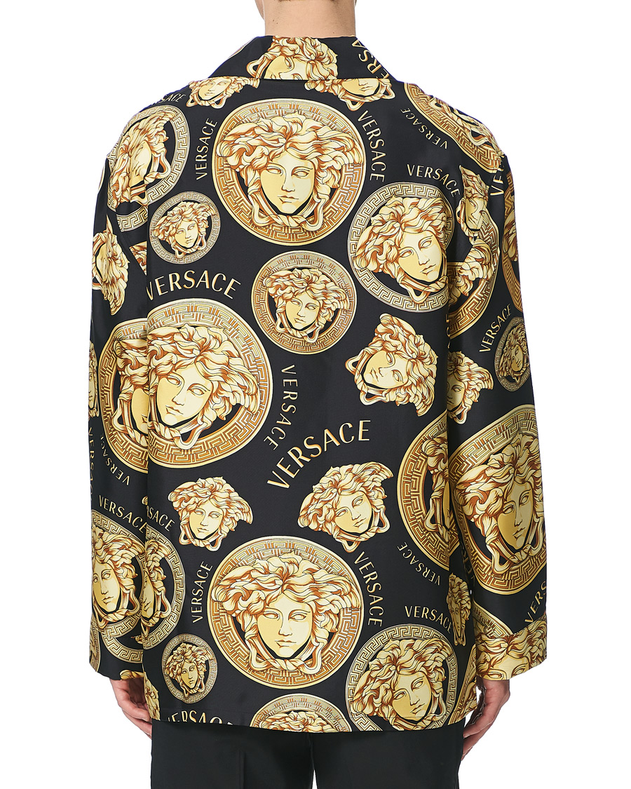 Herren | Hemden | Versace | Medusa Silk Shirt Black/Gold