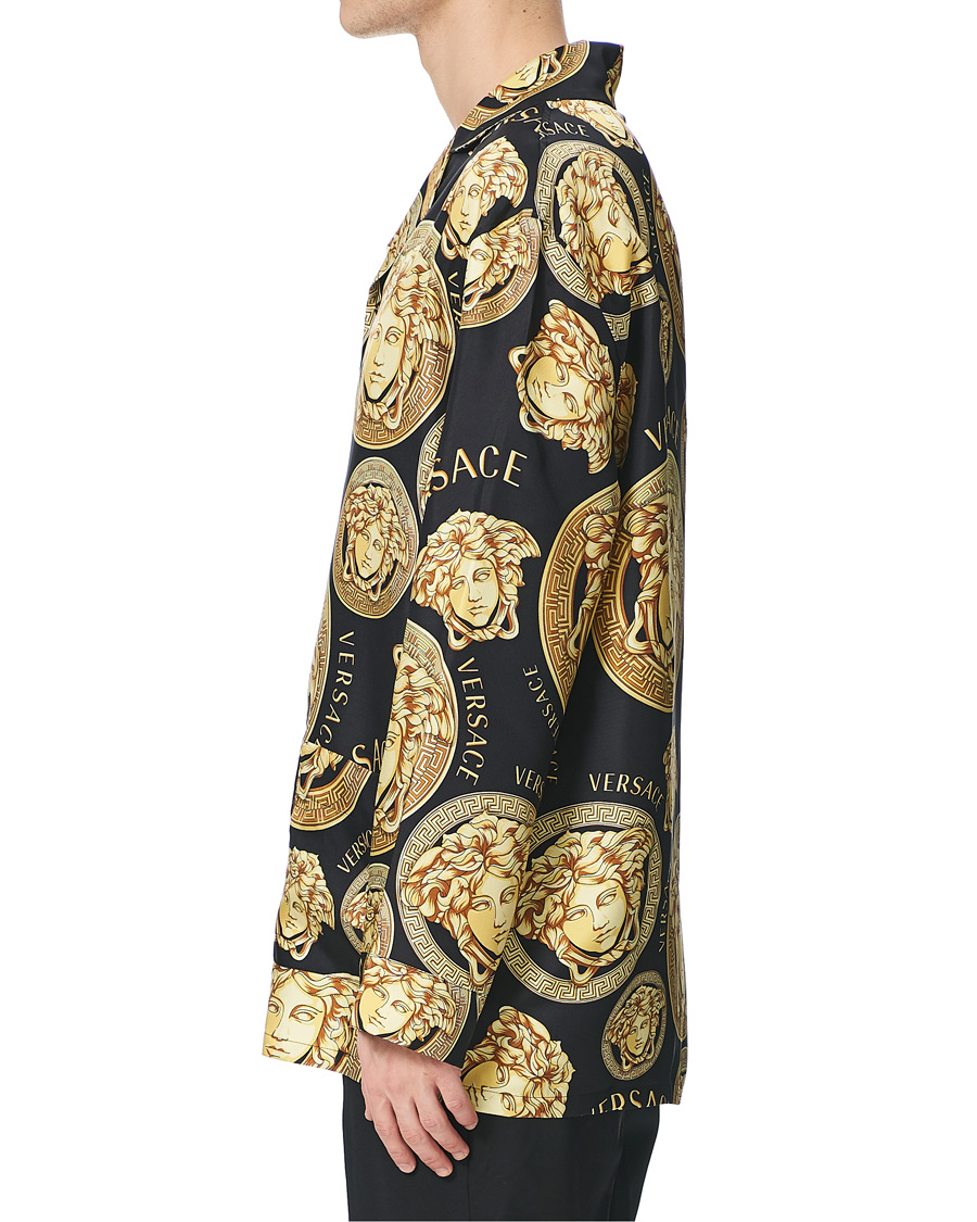 Herren | Hemden | Versace | Medusa Silk Shirt Black/Gold