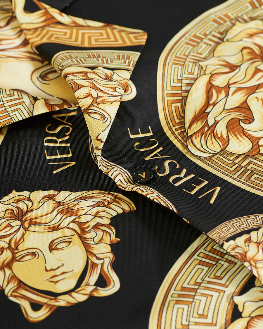 Herren | Hemden | Versace | Medusa Silk Shirt Black/Gold
