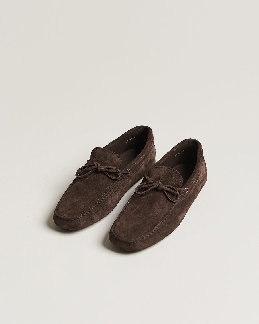 Herren | Mokassin | Tod's | Lacetto Gommino Carshoe Dark Brown Suede