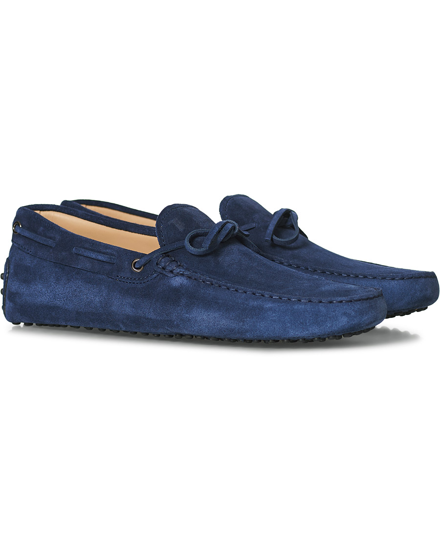 Herren | Tod's Laccetto Gommino Carshoe Navy Suede | Tod's | Laccetto Gommino Carshoe Navy Suede
