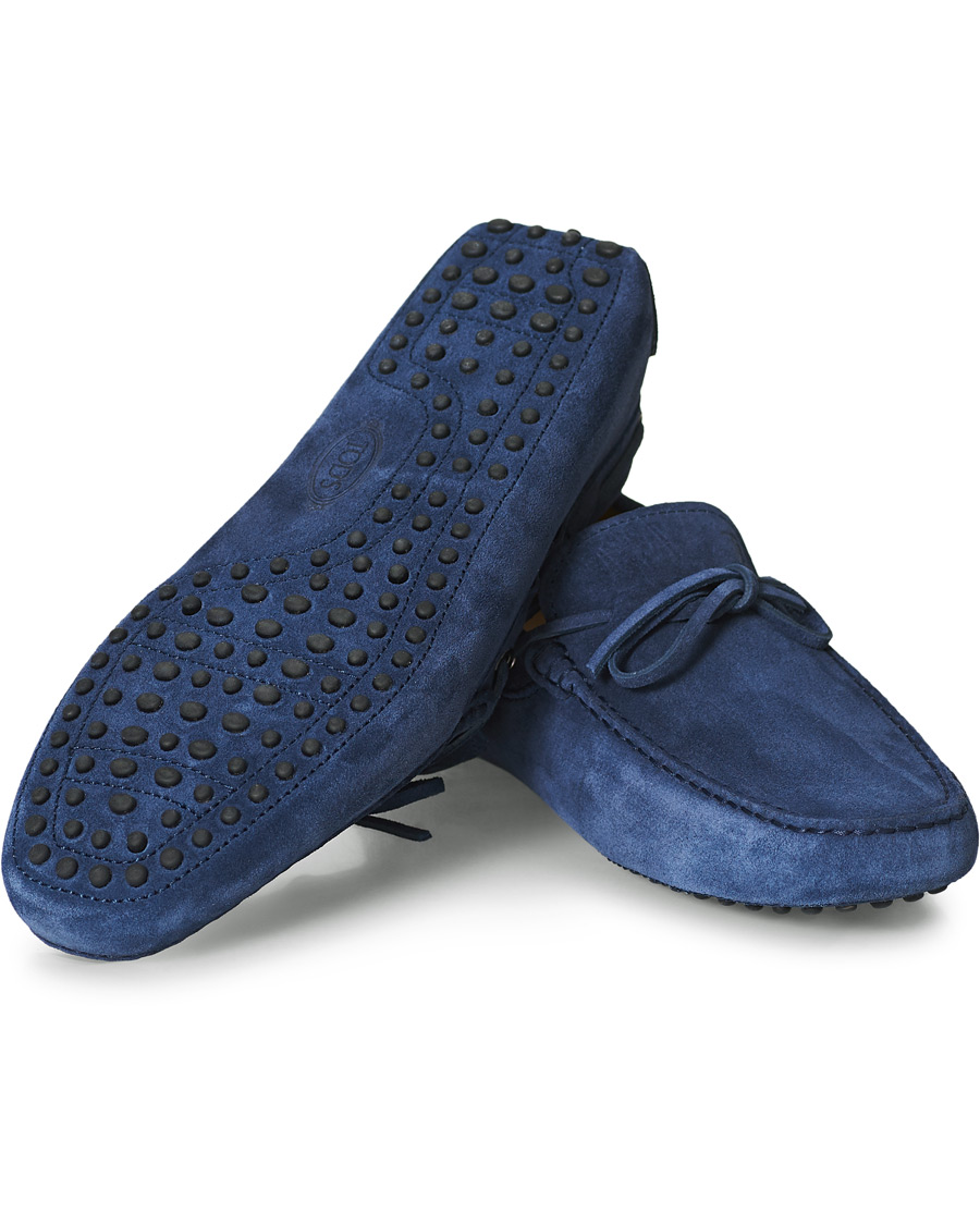Herren | Tod's Laccetto Gommino Carshoe Navy Suede | Tod's | Laccetto Gommino Carshoe Navy Suede