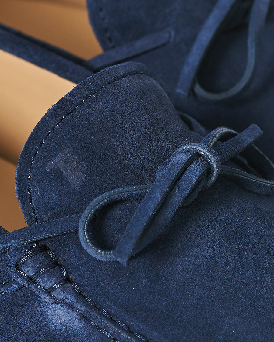 Herren | Tod's Laccetto Gommino Carshoe Navy Suede | Tod's | Laccetto Gommino Carshoe Navy Suede
