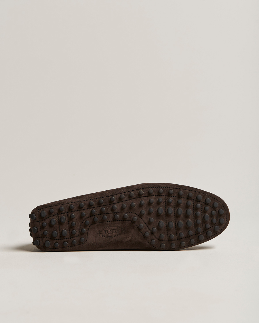 Herren | Tod's Gommino Carshoe Dark Brown Suede | Tod's | Gommino Carshoe Dark Brown Suede