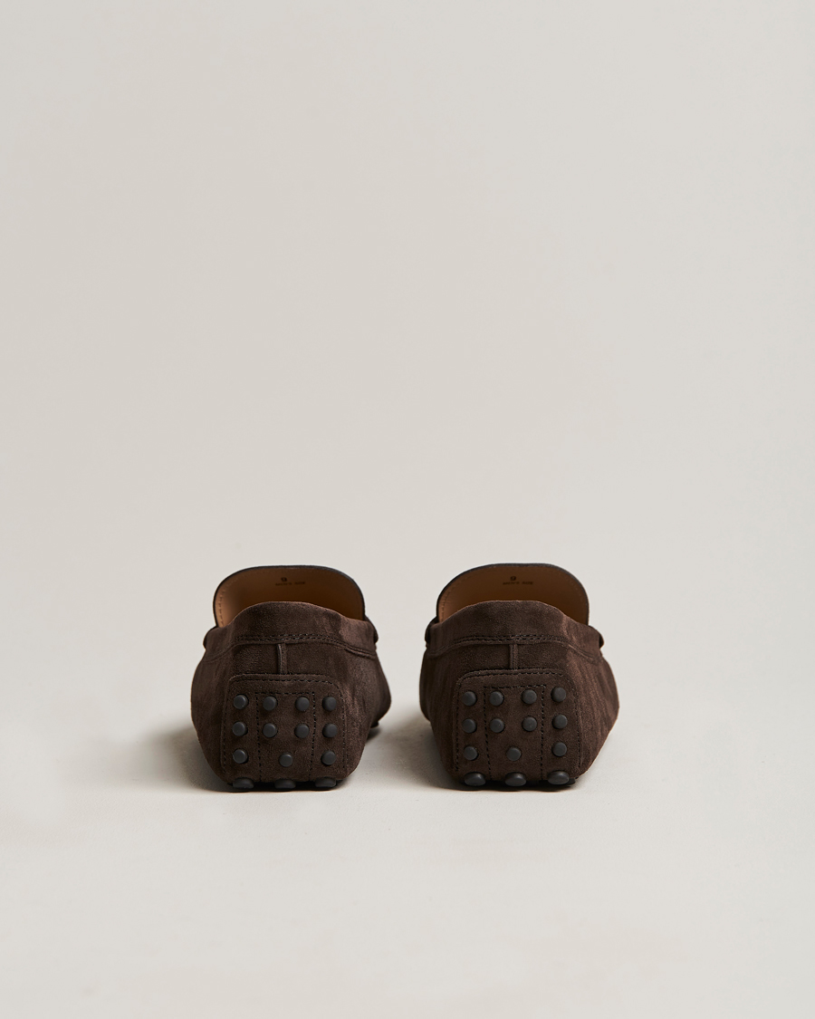 Herren | Tod's Gommino Carshoe Dark Brown Suede | Tod's | Gommino Carshoe Dark Brown Suede