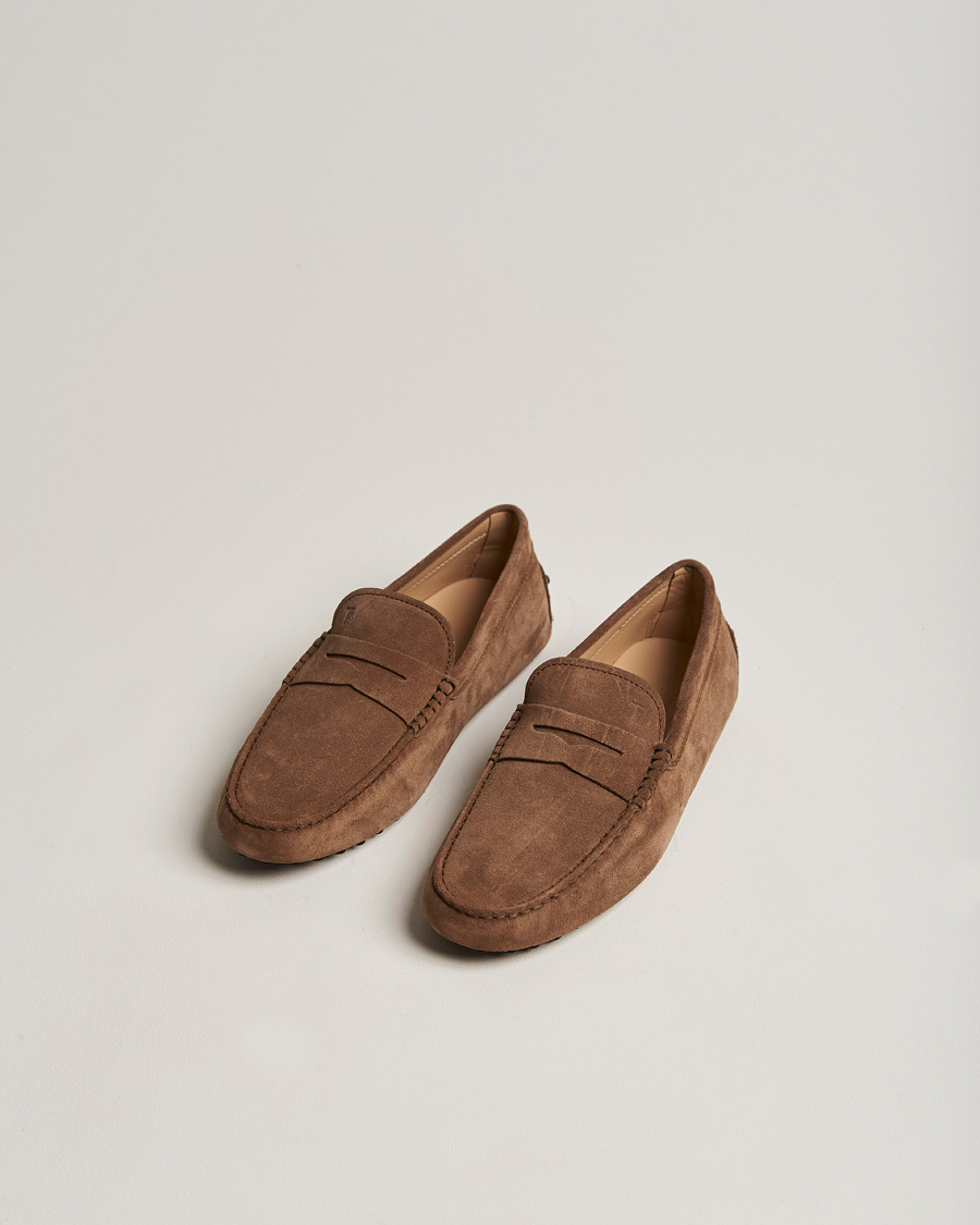 Herren | Tod's Gommino Carshoe Brown Suede | Tod's | Gommino Carshoe Brown Suede