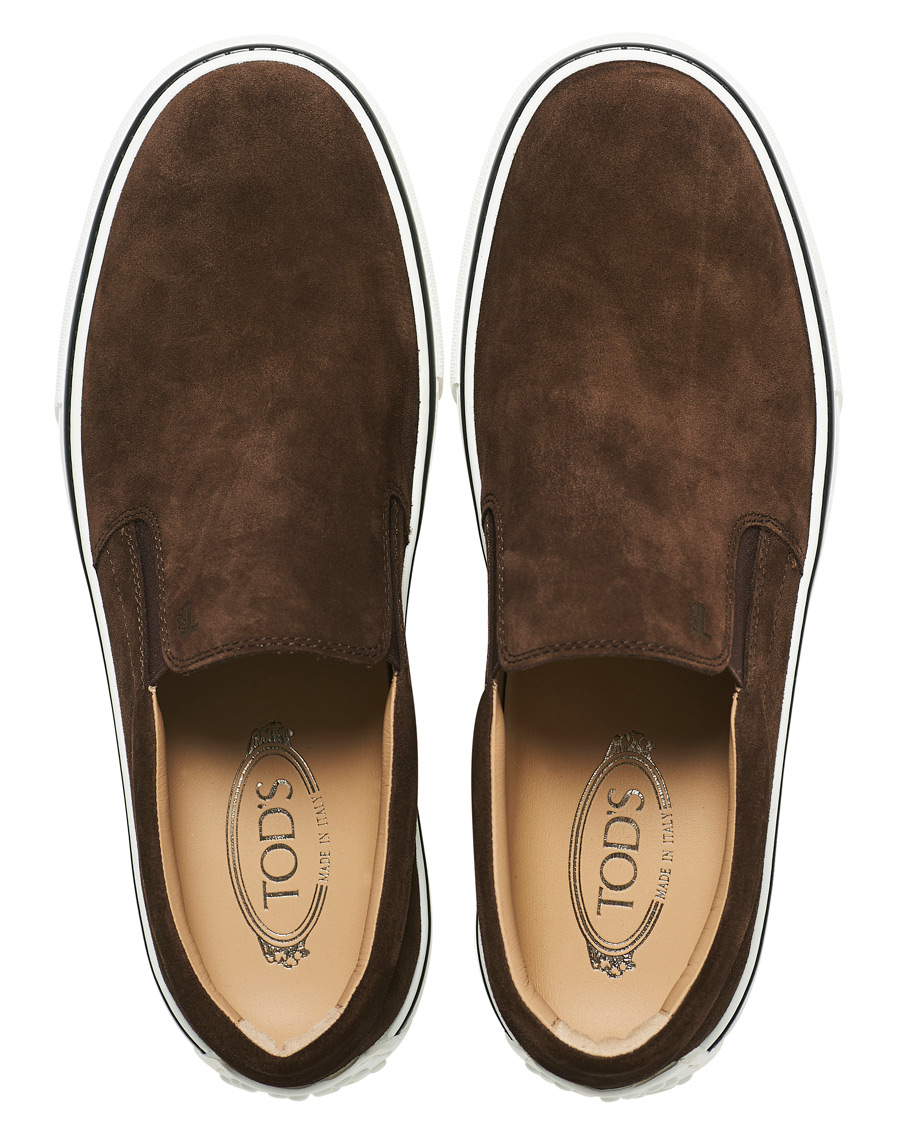 Herren | Tod's Cassetta Slippers Dark Brown Suede | Tod's | Cassetta Slippers Dark Brown Suede