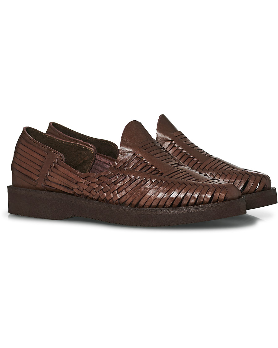Herren | Yuketen Alejandro Woven Slipper Dark Brown Calf | Yuketen | Alejandro Woven Slipper Dark Brown Calf