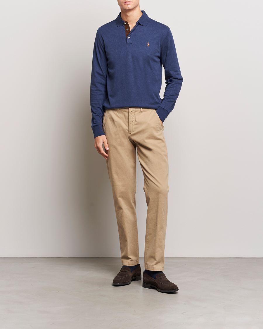 Herren | Pullover | Polo Ralph Lauren | Luxury Pima Cotton Long Sleeve Polo Navy Heather