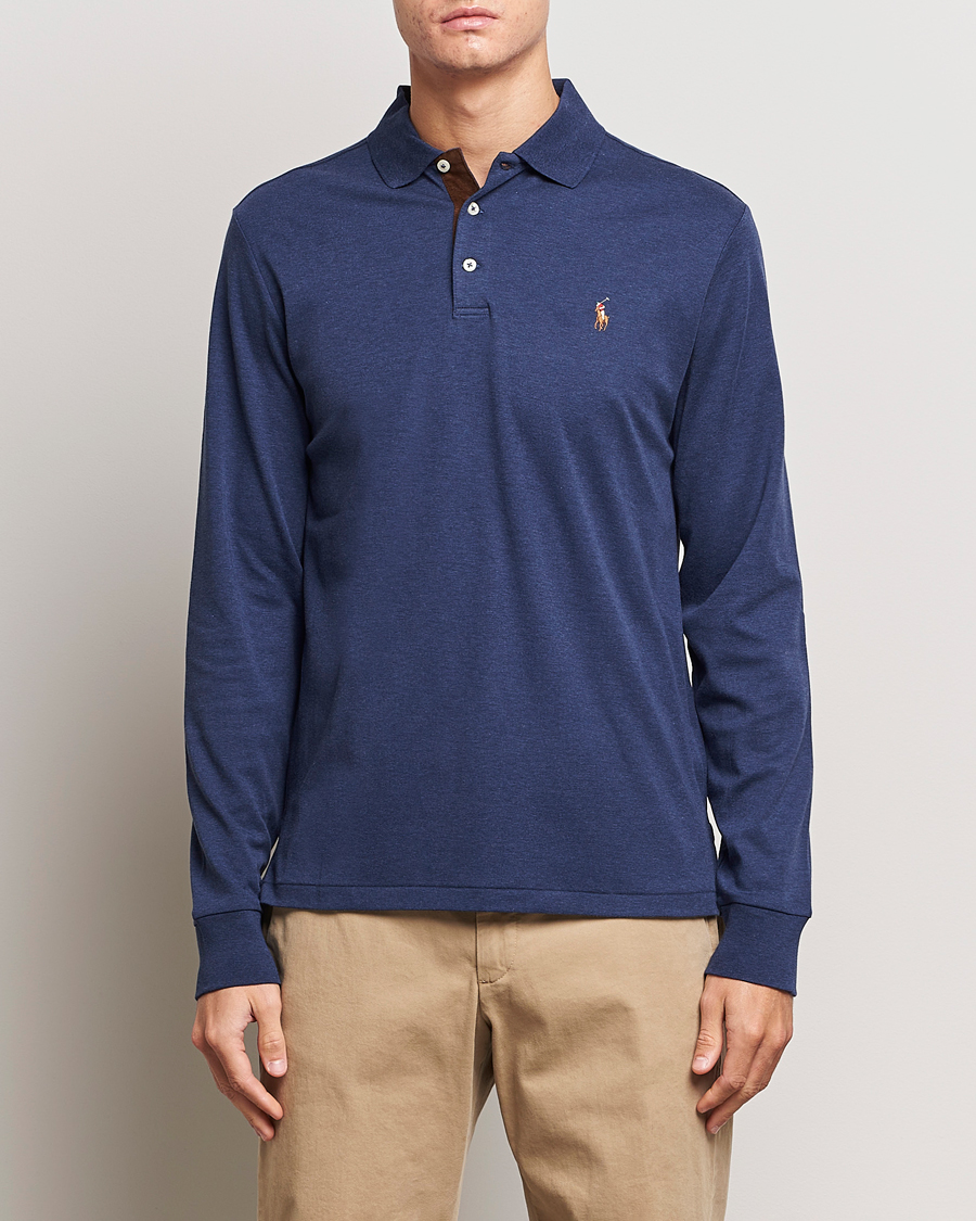 Herren | Pullover | Polo Ralph Lauren | Luxury Pima Cotton Long Sleeve Polo Navy Heather 