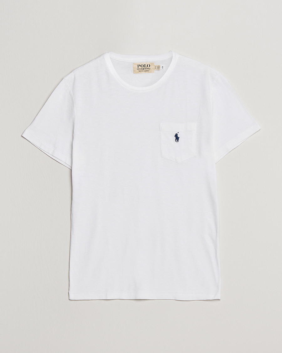 Herren | T-Shirts | Polo Ralph Lauren | Washed Crew Neck Pocket Tee White