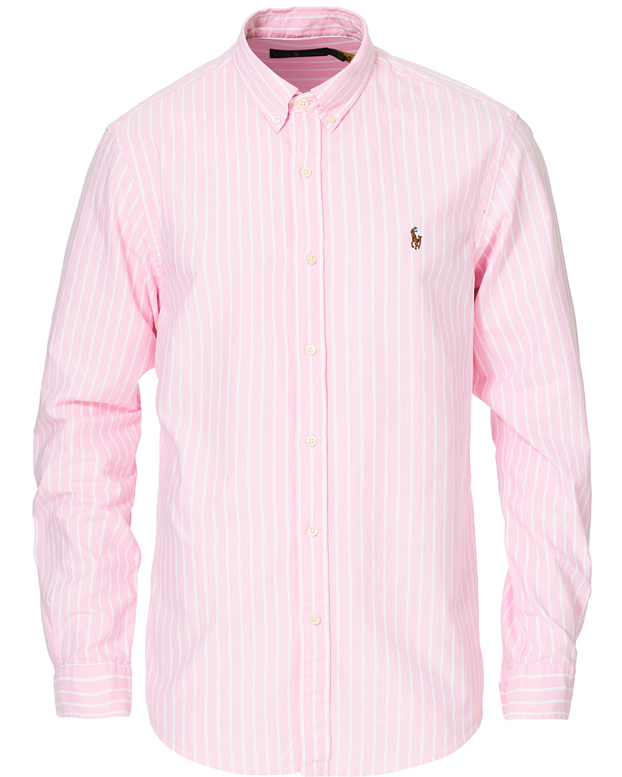Herren | Hemden | Polo Ralph Lauren | Slim Fit Oxford Striped Shirt Pink/White