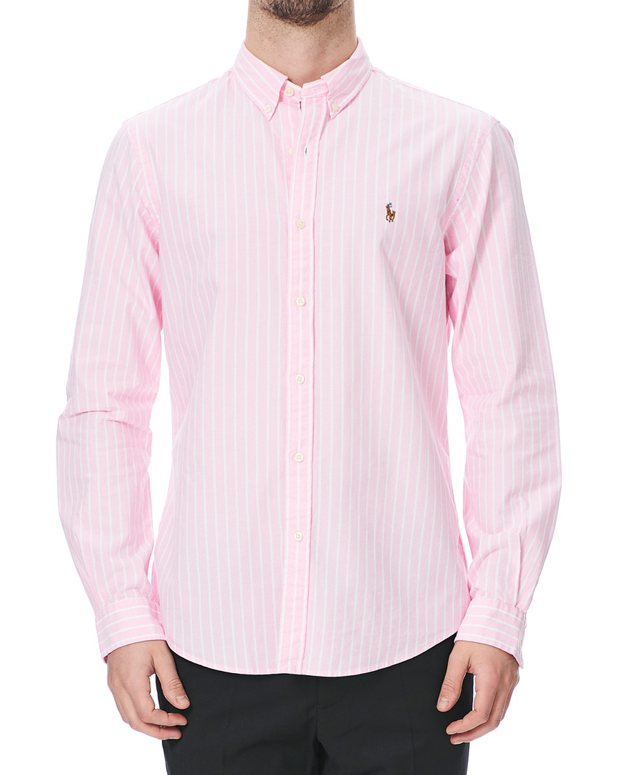 Herren | Hemden | Polo Ralph Lauren | Slim Fit Oxford Striped Shirt Pink/White