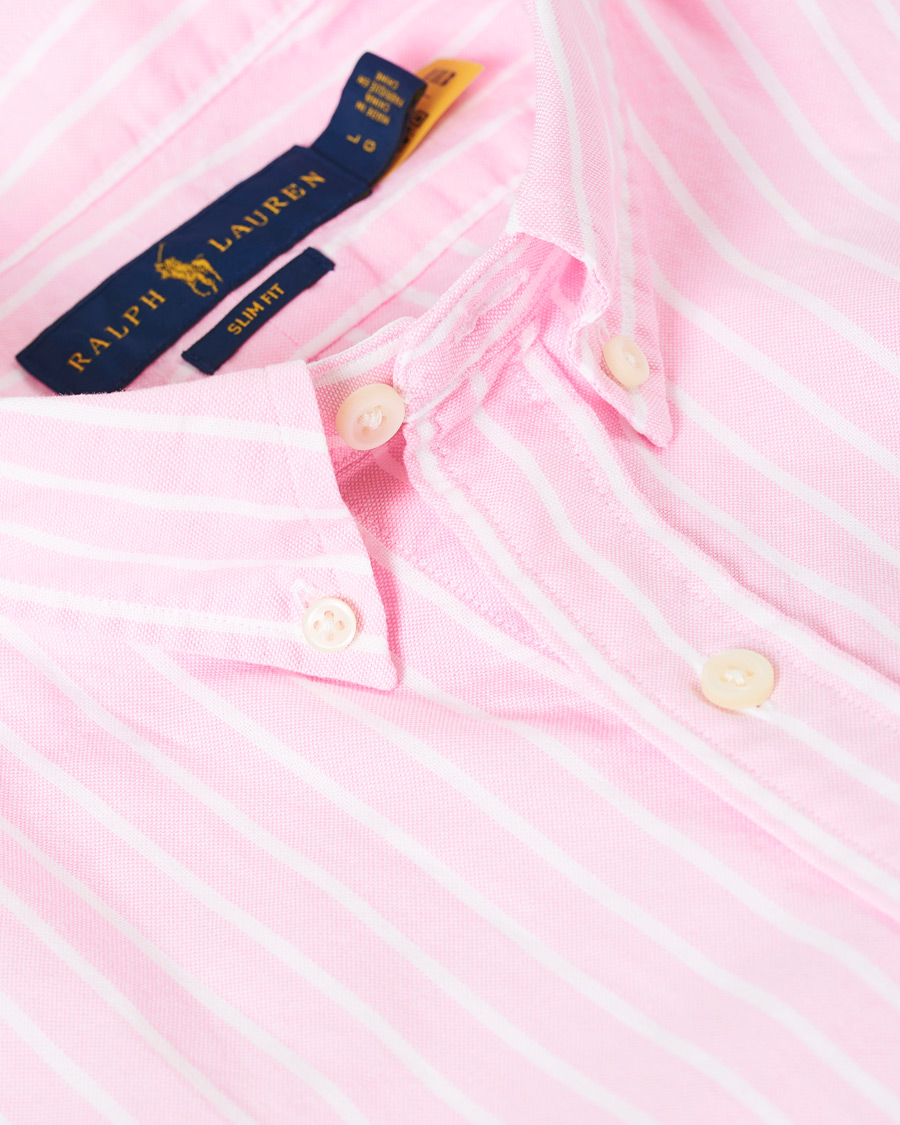 Herren | Hemden | Polo Ralph Lauren | Slim Fit Oxford Striped Shirt Pink/White