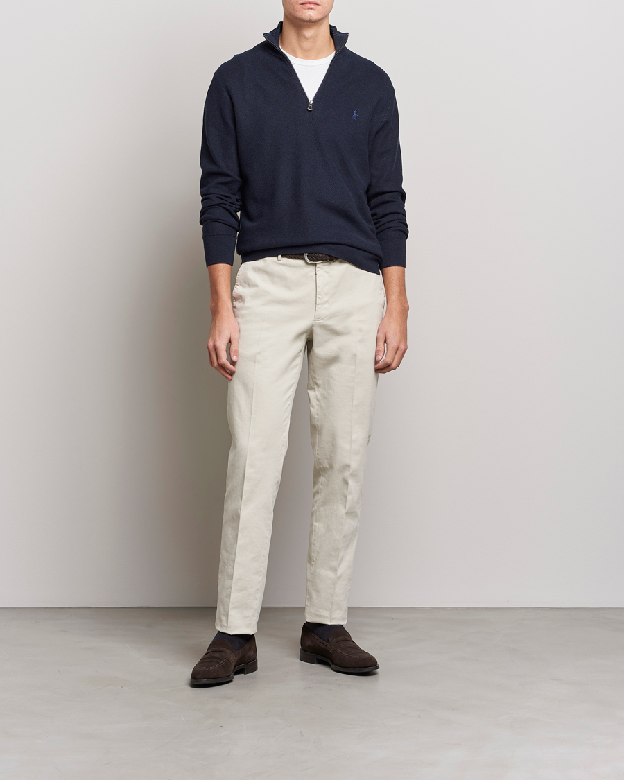 Herren | Pullover | Polo Ralph Lauren | Textured Half-Zip Navy Heather