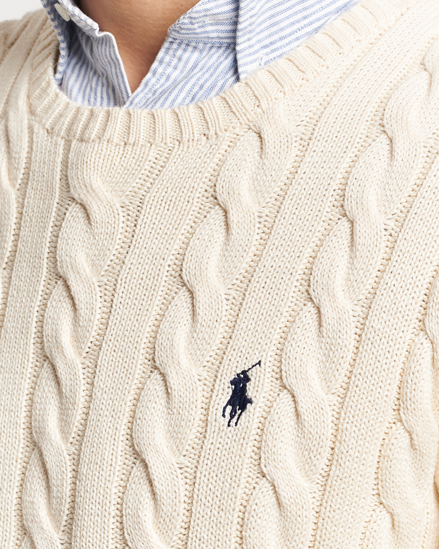 Herren | Pullover | Polo Ralph Lauren | Cotton Cable Crew Neck Pullover Andover Cream