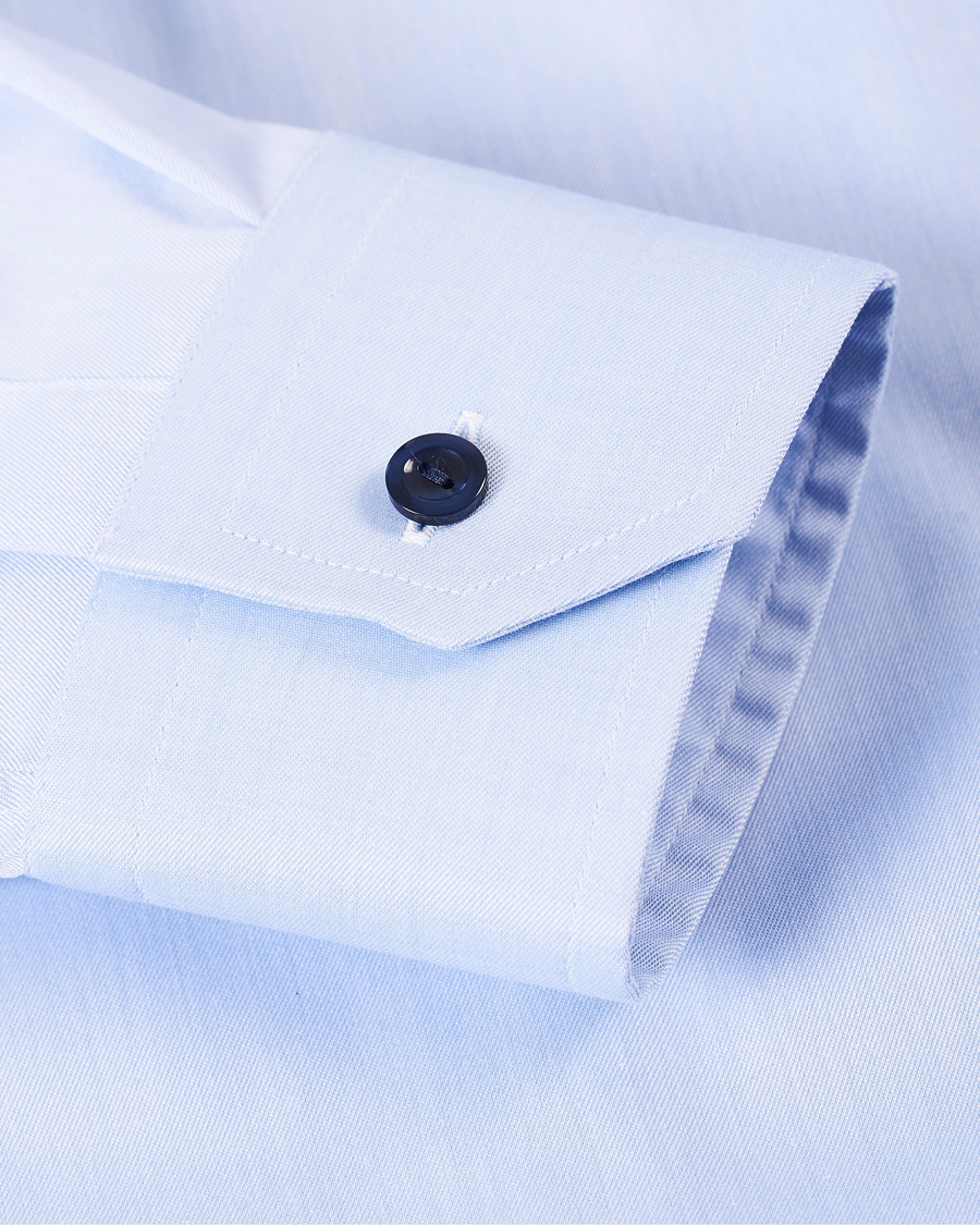 Herren | Hemden | Eton | Slim Fit Twill Contrast Piping Shirt Light Blue