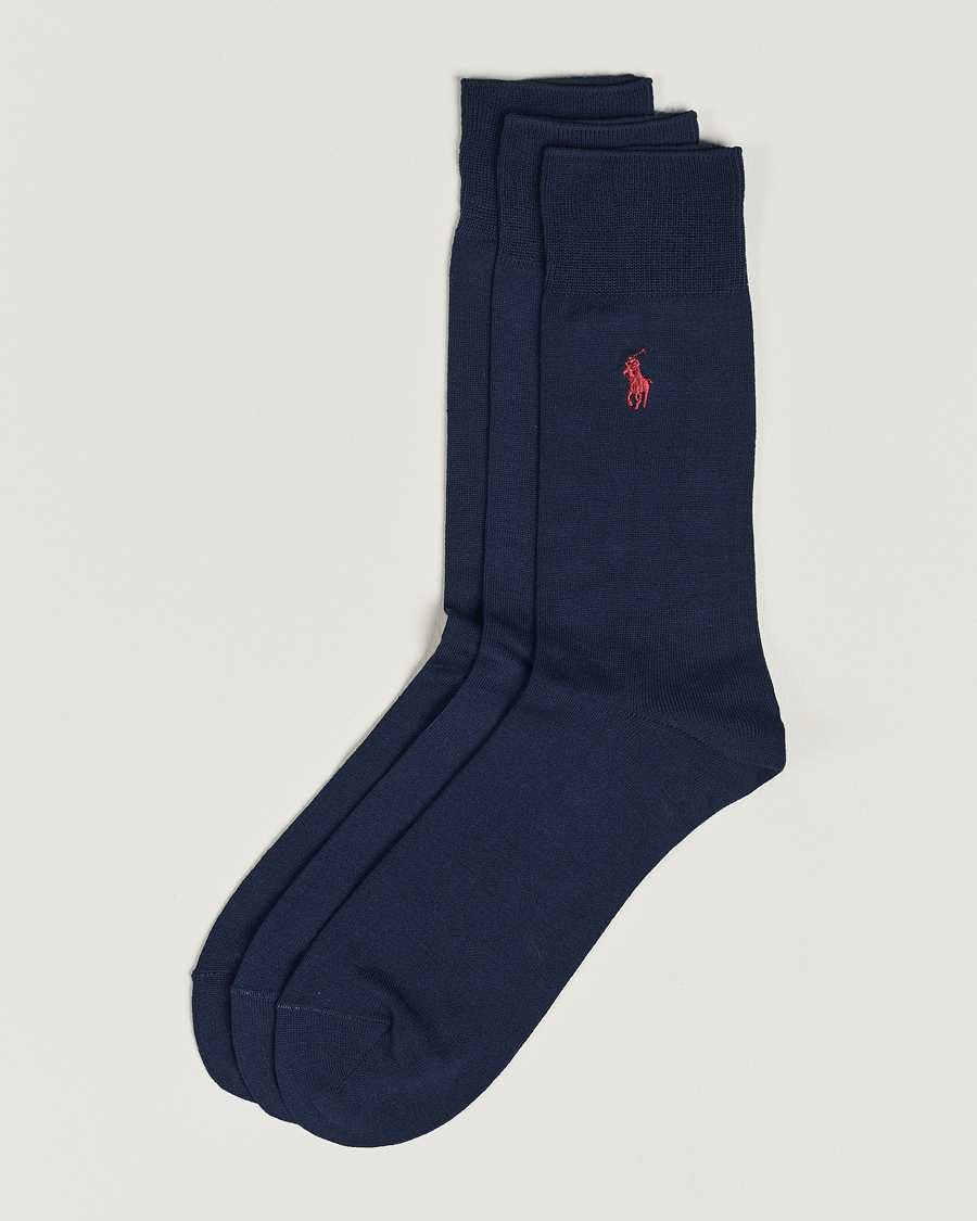 Herren | Unterwäsche | Polo Ralph Lauren | 3-Pack Mercerized Cotton Socks Navy