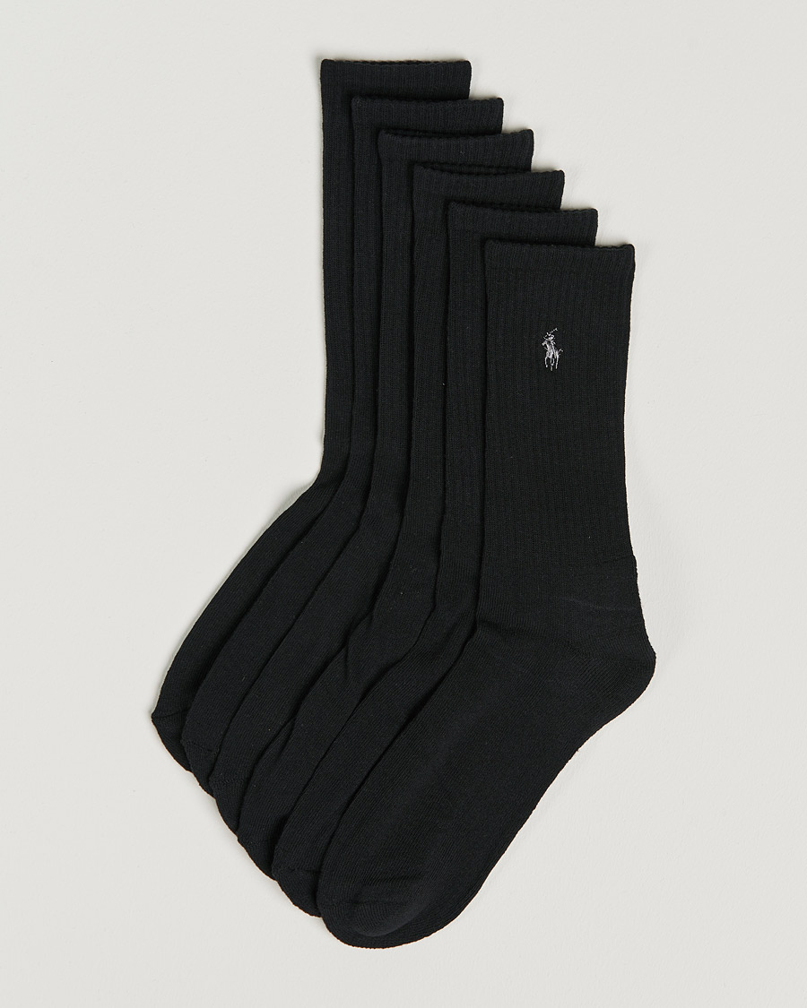 Herren | Unterwäsche | Polo Ralph Lauren | Polo Ralph Lauren6-Pack Cotton Crew SocksBlack