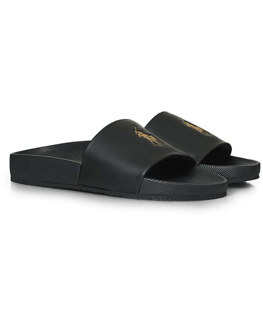 Herren | Polo Ralph Lauren Cayson Slides Black/Gold | Polo Ralph Lauren | Cayson Slides Black/Gold