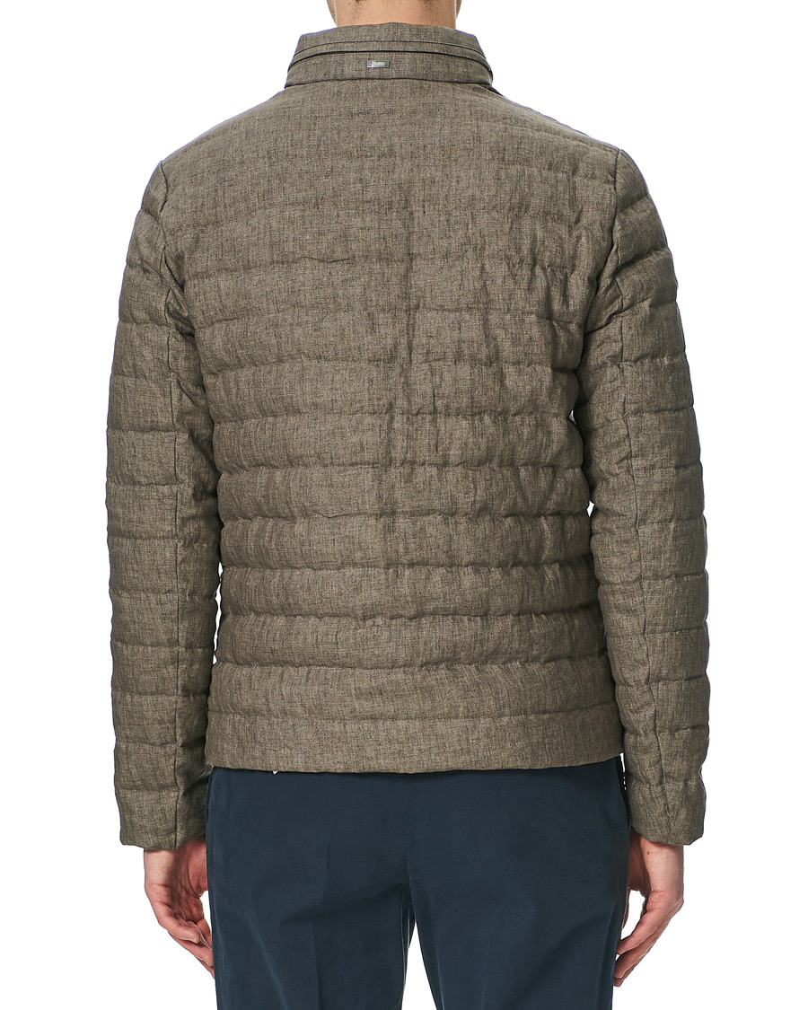 Herren | Jacken | Herno | Quilted Linen Down Jacket Brown
