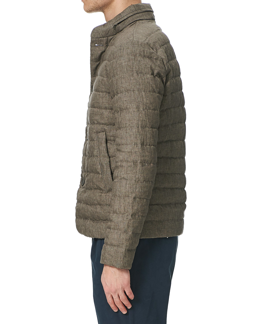Herren | Jacken | Herno | Quilted Linen Down Jacket Brown