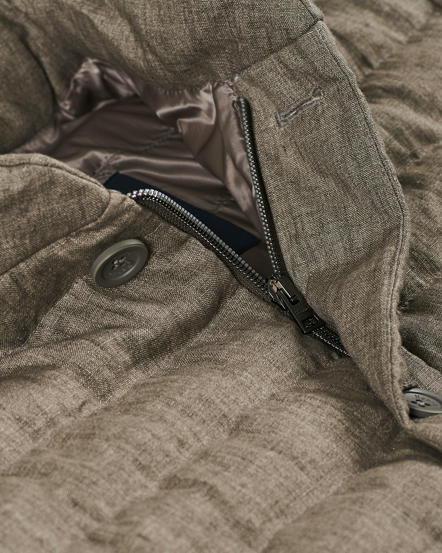 Herren | Jacken | Herno | Quilted Linen Down Jacket Brown