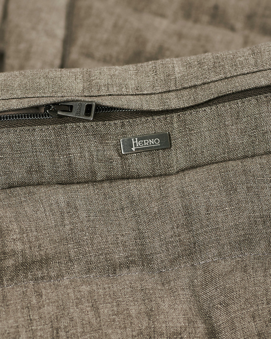 Herren | Jacken | Herno | Quilted Linen Down Jacket Brown