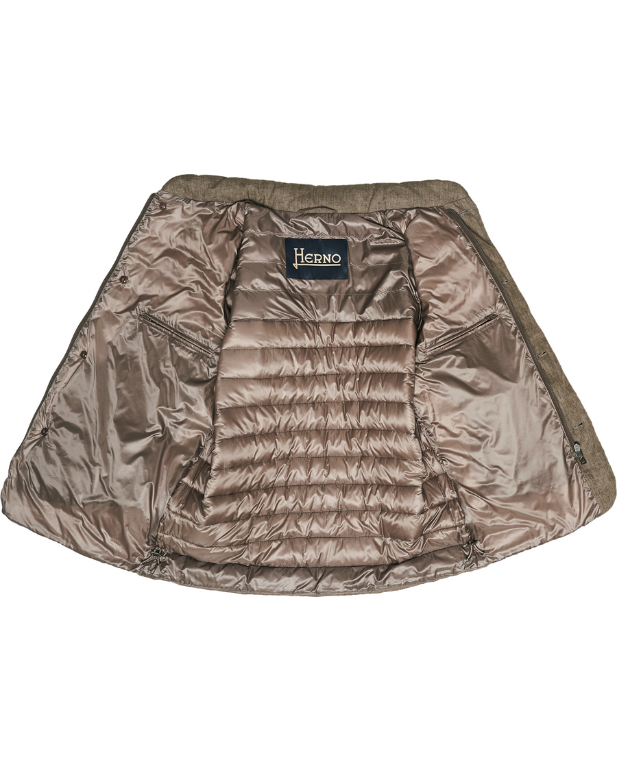 Herren | Jacken | Herno | Quilted Linen Down Jacket Brown