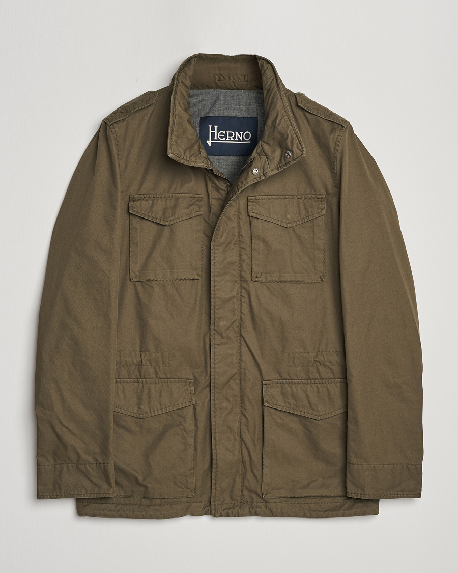 Herren | Jacken | Herno | Cotton Field Jacket Army Green