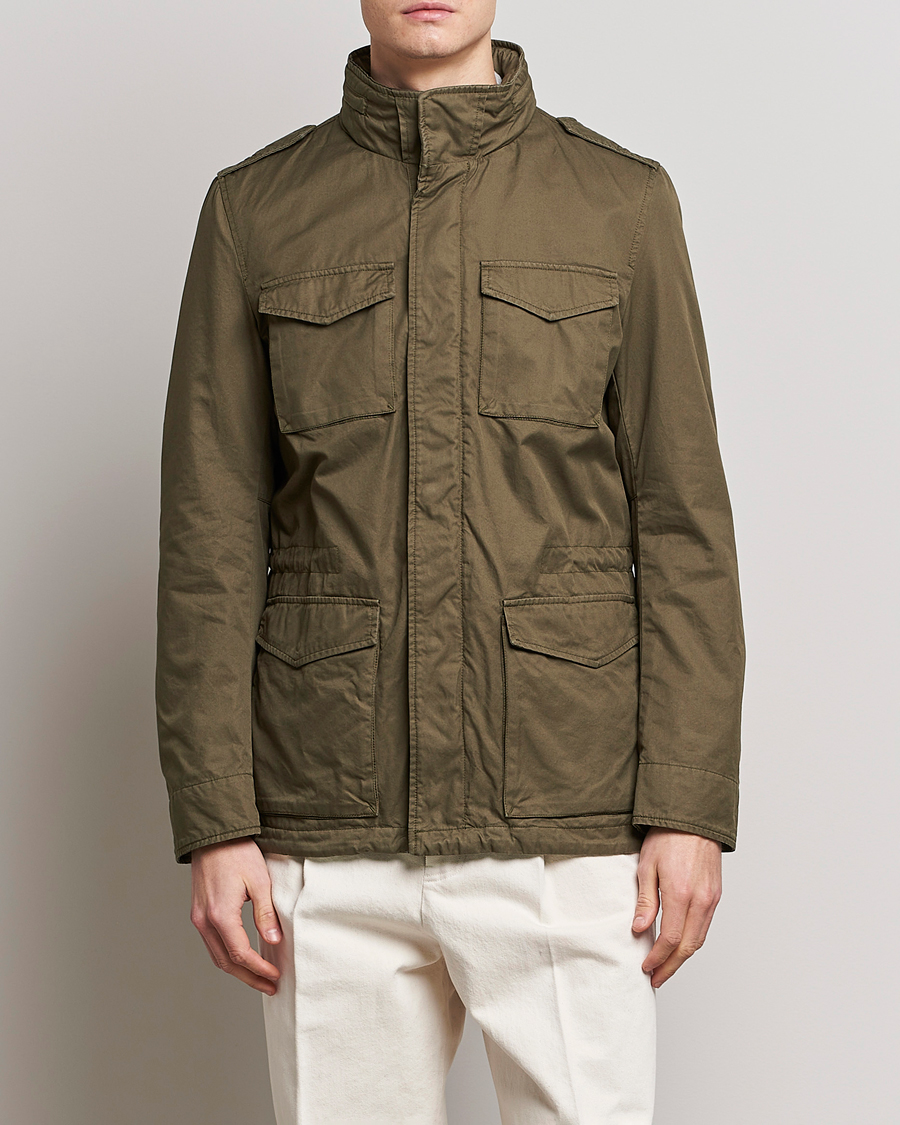 Herren | Stilvolle Jacken | Herno | Cotton Field Jacket Army Green