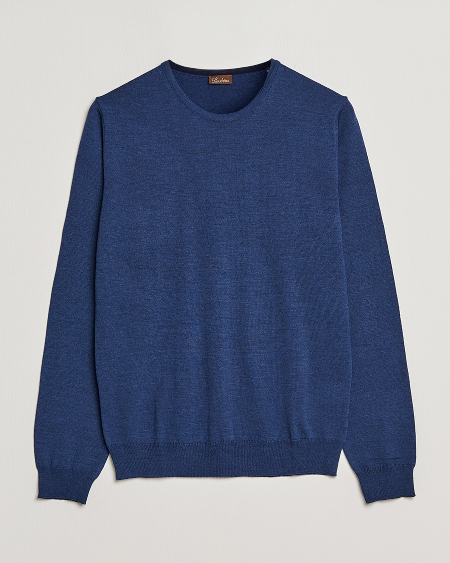 Herren | Pullover | Stenströms | Merino Crew Neck Blue