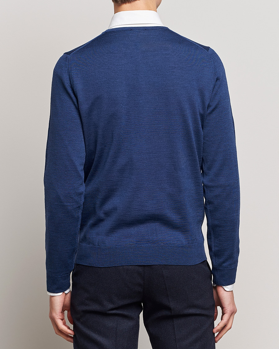 Herren | Pullover | Stenströms | Merino Crew Neck Blue