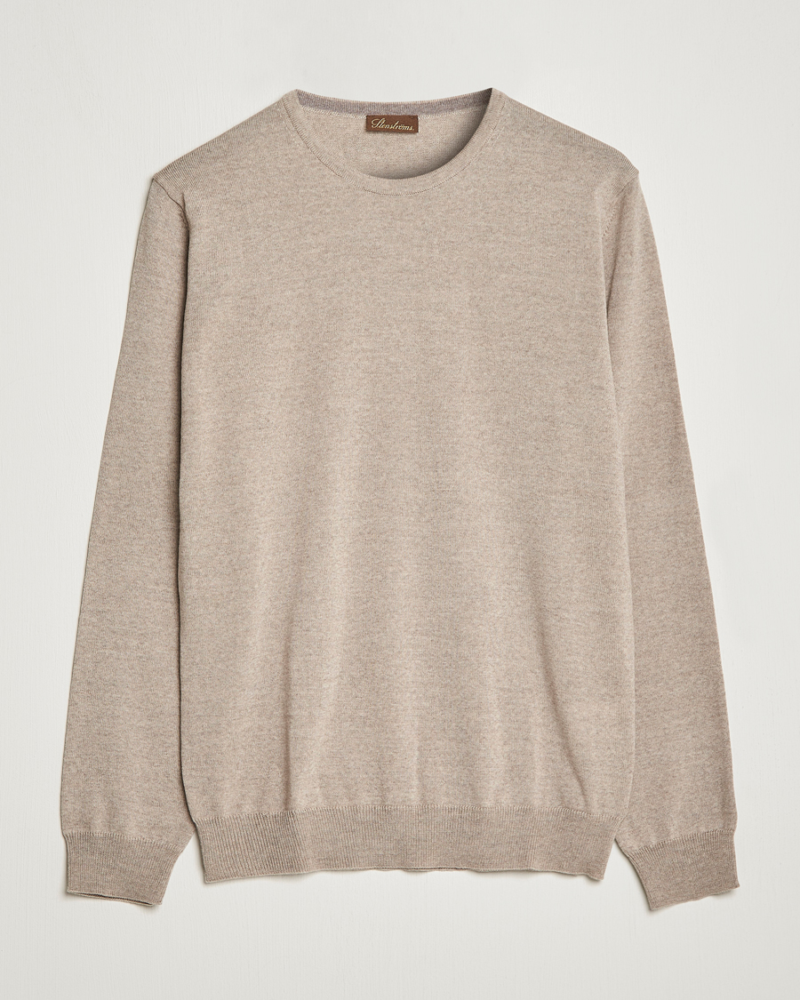 Herren | Pullover | Stenströms | Merino Crew Neck Sand