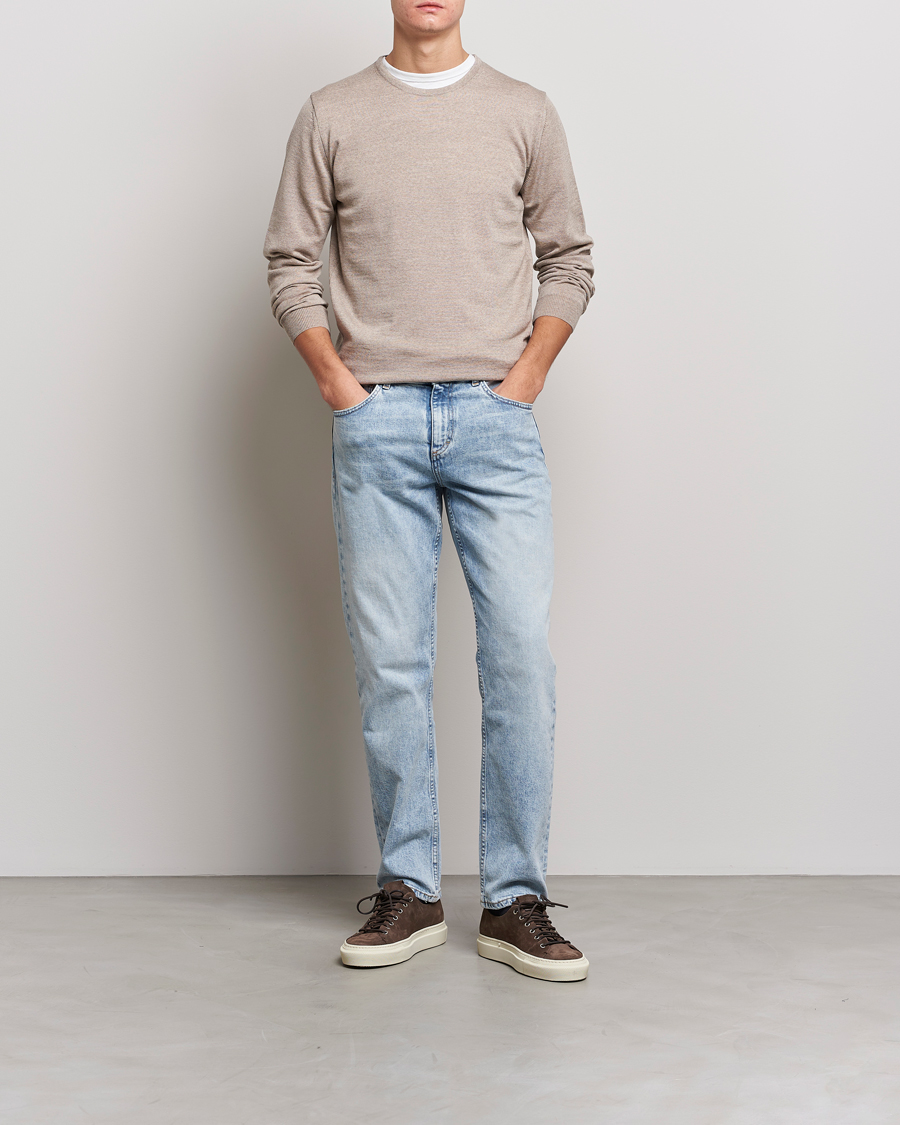 Herren | Pullover | Stenströms | Merino Crew Neck Sand