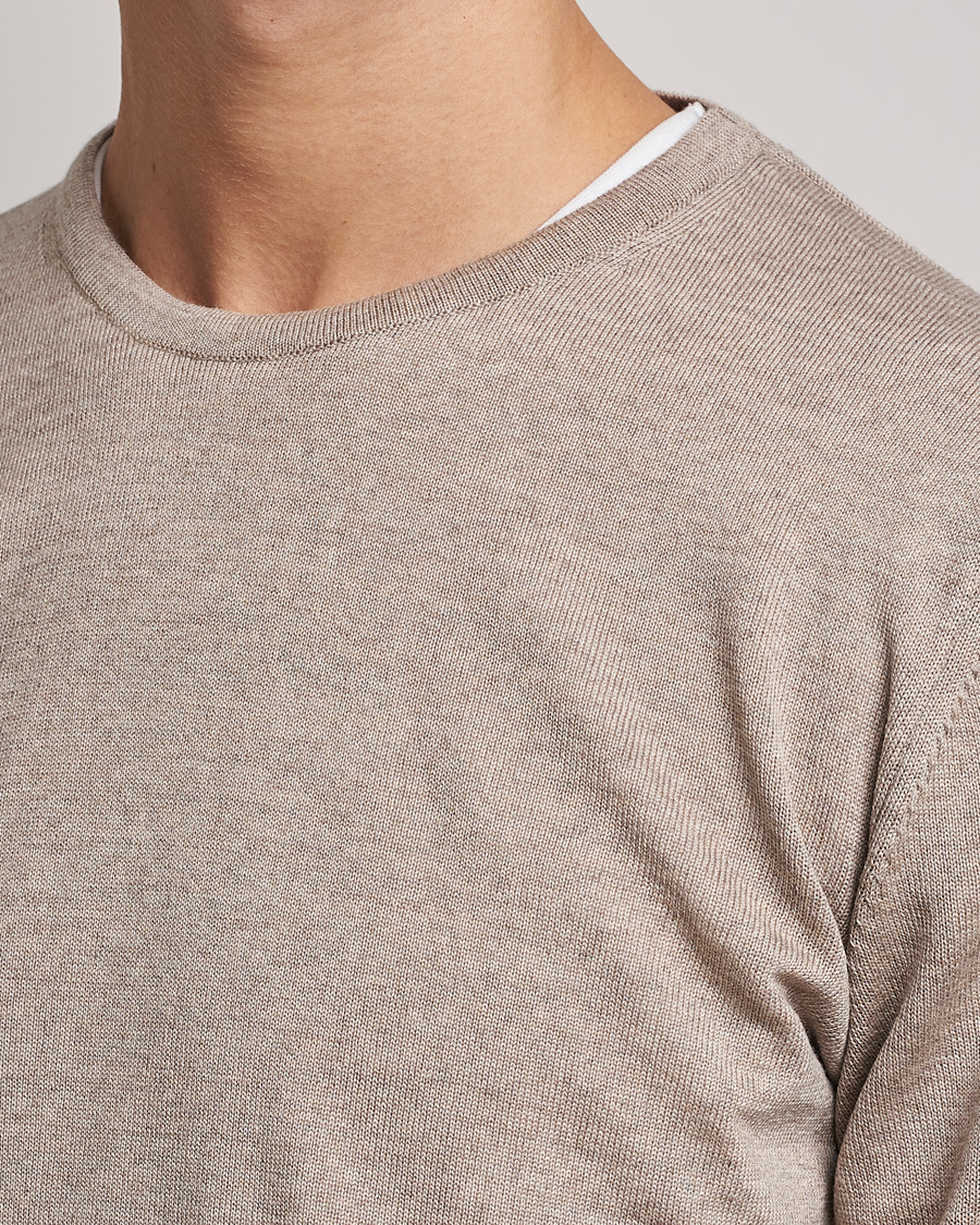 Herren | Pullover | Stenströms | Merino Crew Neck Sand