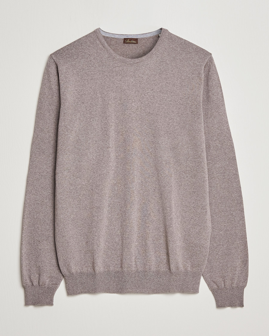 Herren | Pullover | Stenströms | Merino Crew Neck Mud Brown