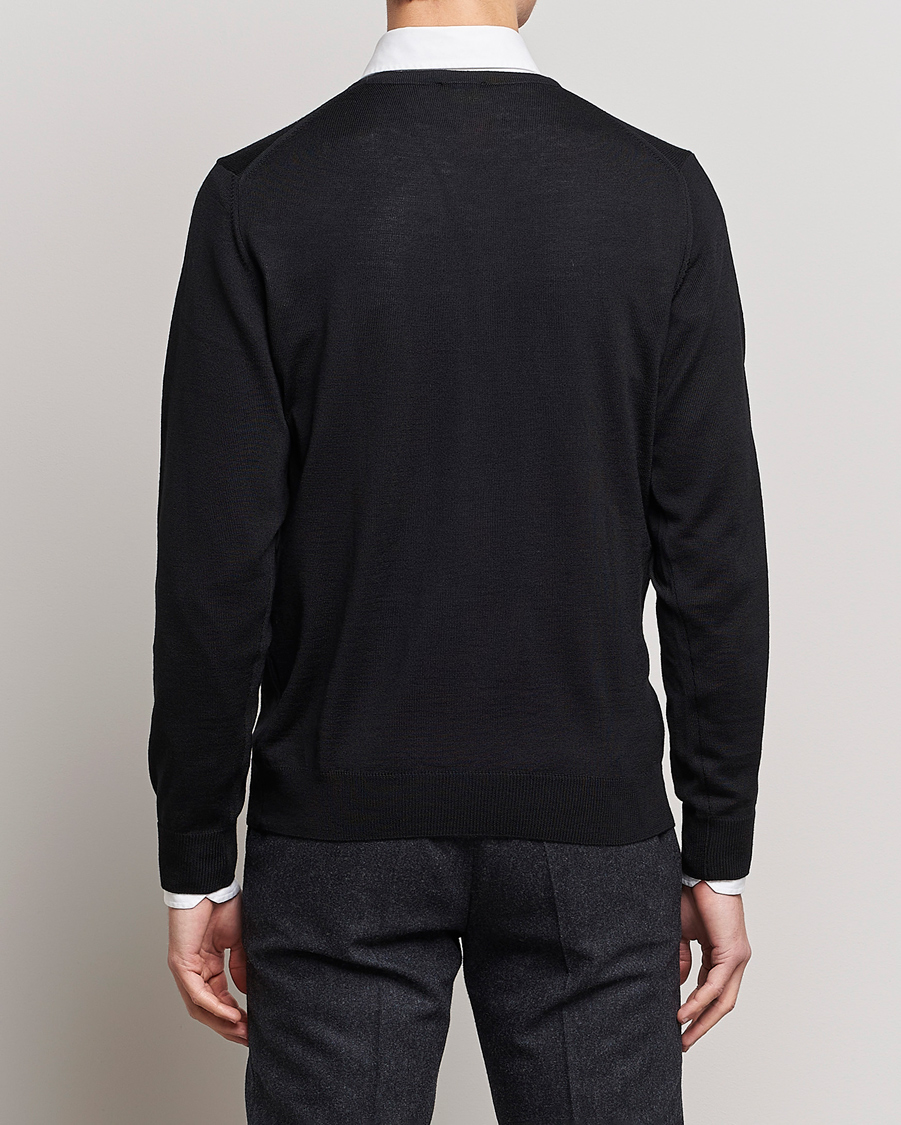 Herren | Pullover | Stenströms | Merino Crew Neck Black