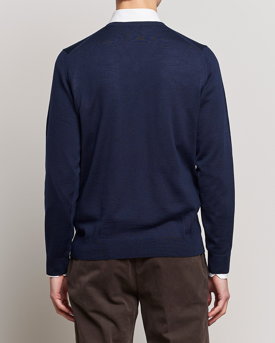 Herren | Pullover | Stenströms | Merino V-Neck Navy