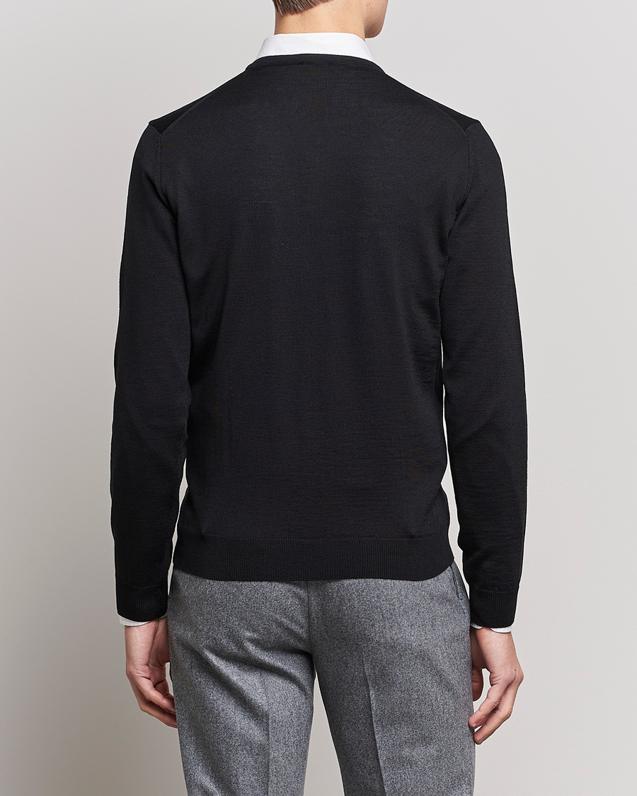 Herren | Pullover | Stenströms | Merino V-Neck Black