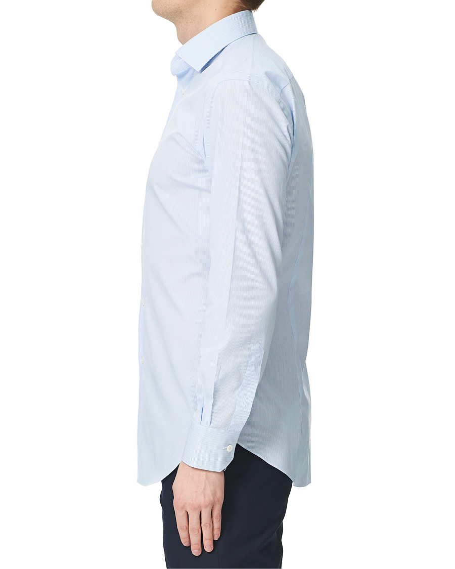 Herren | Hemden | Brioni | Slim Fit Micro Striped Dress Shirt Light Blue
