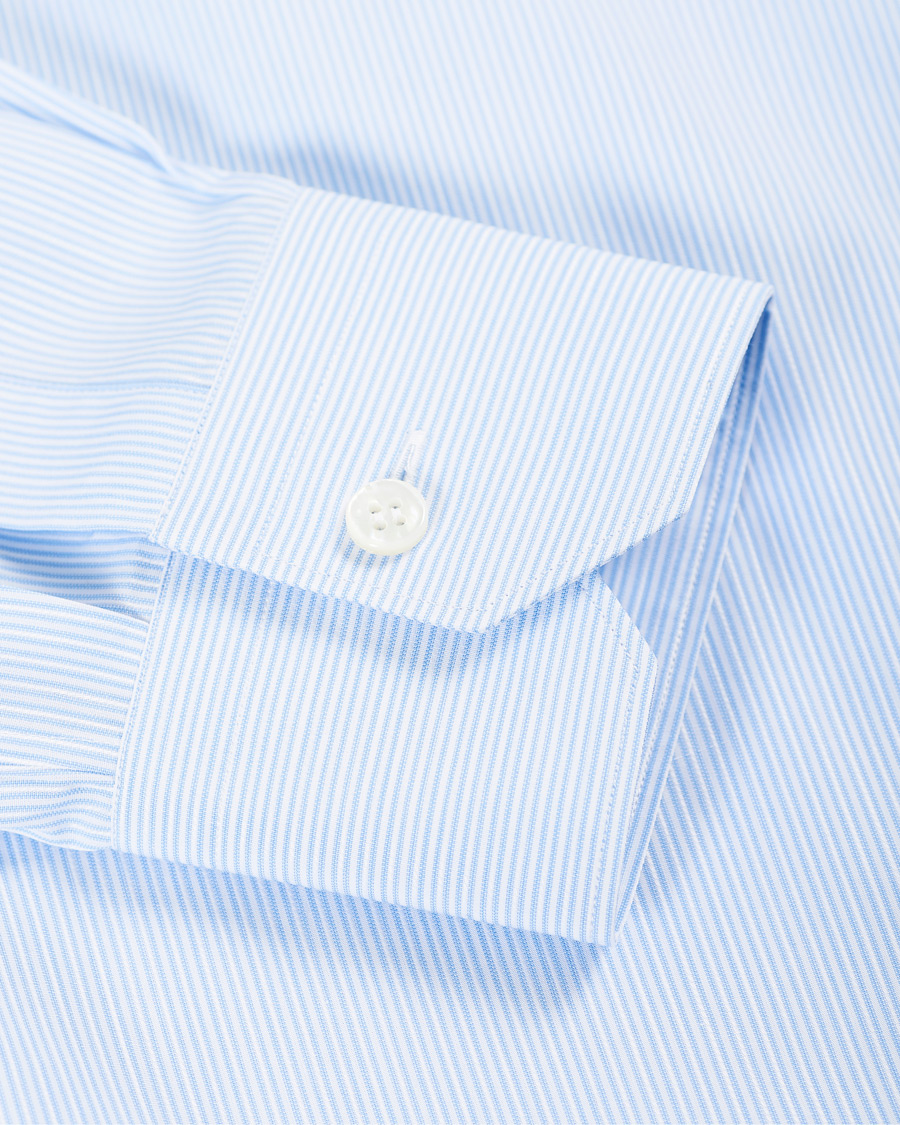 Herren | Hemden | Brioni | Slim Fit Micro Striped Dress Shirt Light Blue