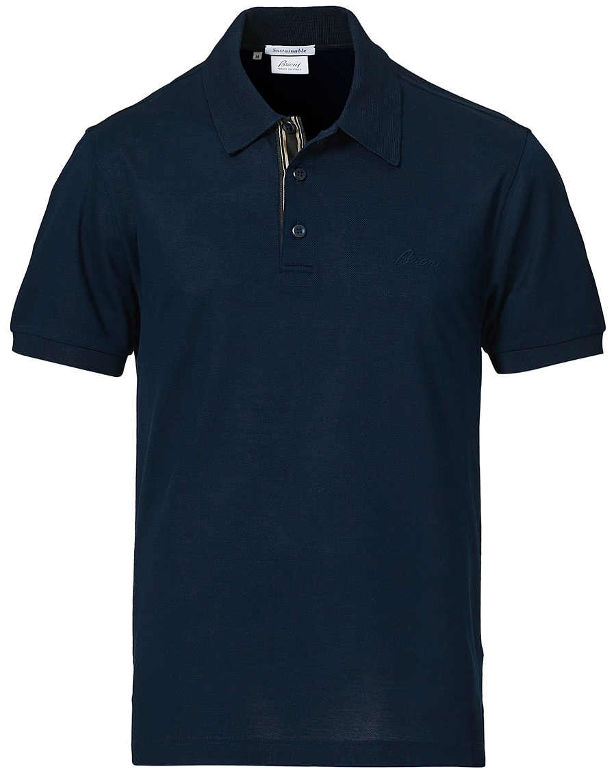 Herren | Poloshirts | Brioni | Contrast Placket Polo Piquet Navy