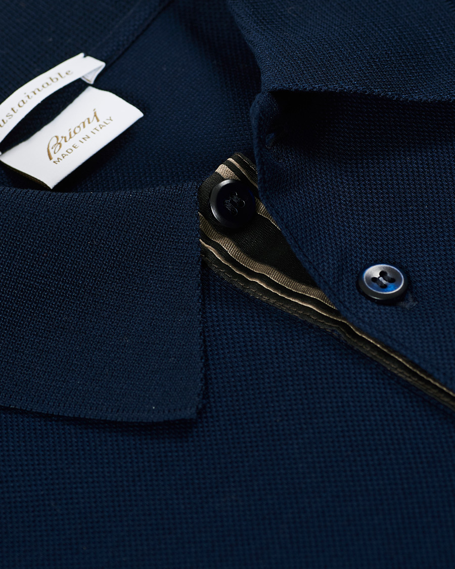 Herren | Poloshirts | Brioni | Contrast Placket Polo Piquet Navy