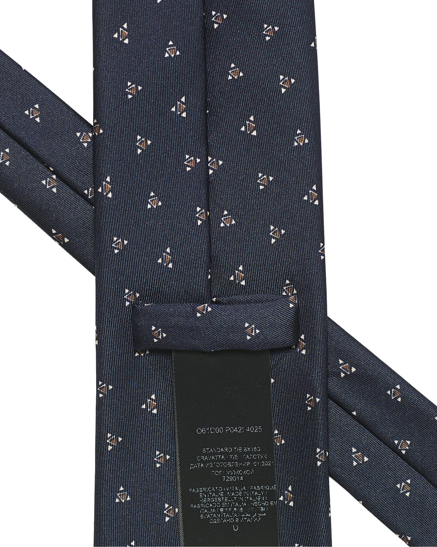 Herren | Brioni Printed Triangle Silk Tie Navy | Brioni | Printed Triangle Silk Tie Navy