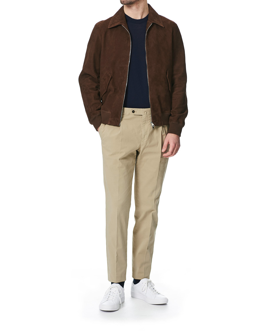 Herren | Jacken | Valstar | Suede Zip Blouson Dark Brown