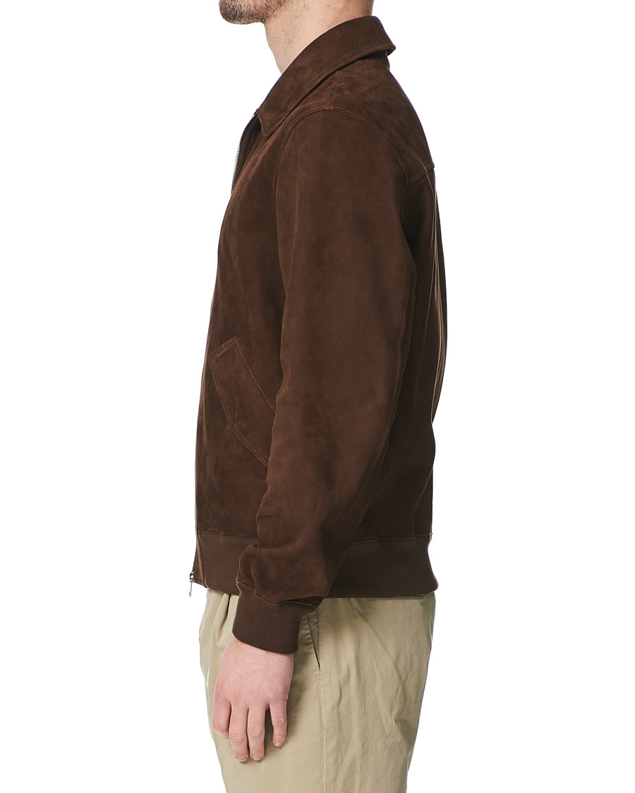 Herren | Jacken | Valstar | Suede Zip Blouson Dark Brown