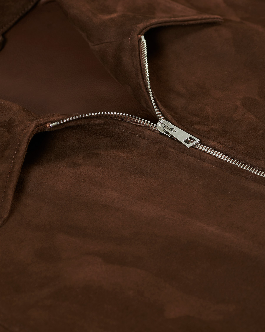 Herren | Jacken | Valstar | Suede Zip Blouson Dark Brown