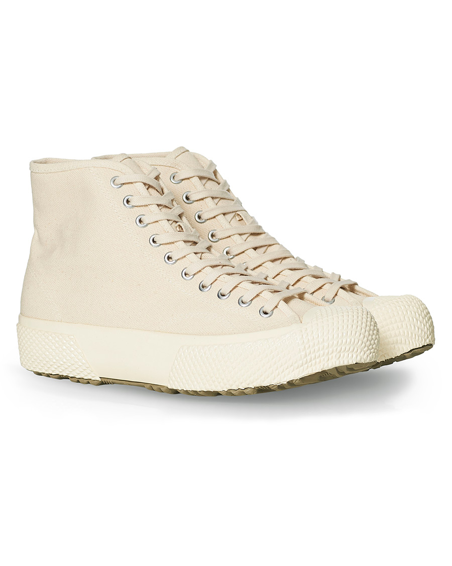 Herren | Superga Artifact MS Japanese Canvas High Sneaker White Mastice | Superga | Artifact MS Japanese Canvas High Sneaker White Mastice